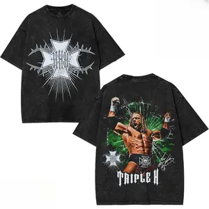 WWE RAW Triple H Expansion Washed Cotton Oversized T-Shirts | Classic Wrestling Graphic Tee – Premium Graphic T-Shirts