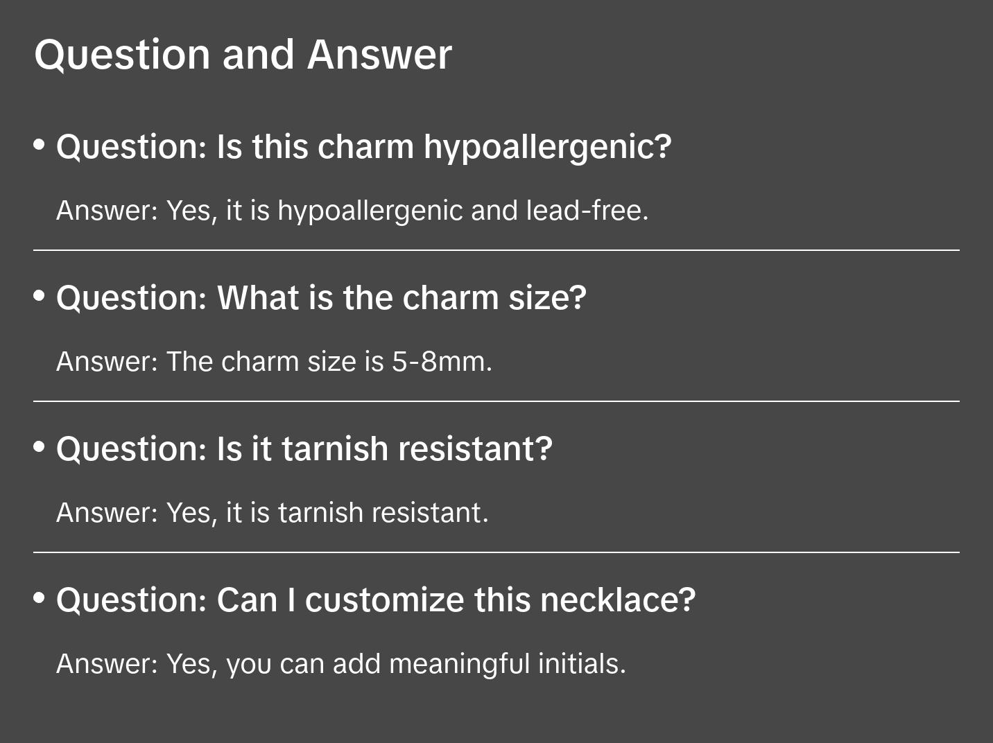 Initial Sterling Silver Charm