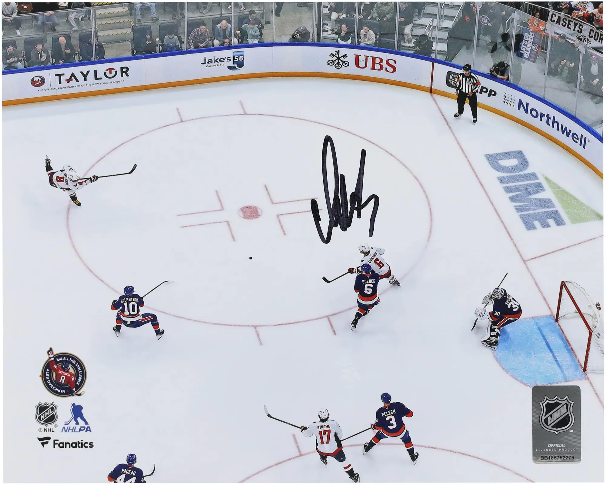 Alex Ovechkin Washington Capitals Autographed 8" x 10" 895th Goal Overhead Shooting Photograph - Fanatics Authentic Certified