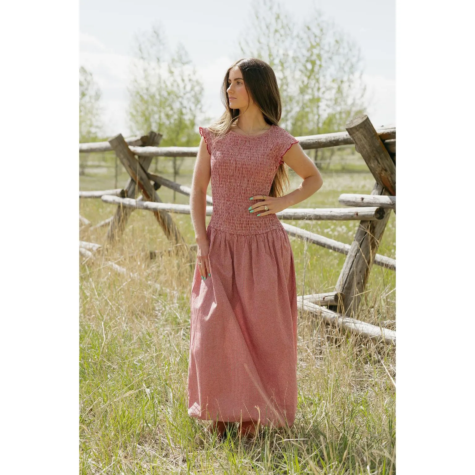 Averie Dress-Red Gingham