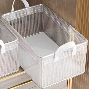 Clothes Storage Box, 1 Count Foldable Clothes Storage Basket with Handle, Waterproof Dust-proof Clothes Storage Organizer for Home Bedroom, Dustproof Storage Box, Durable Storage Organizer