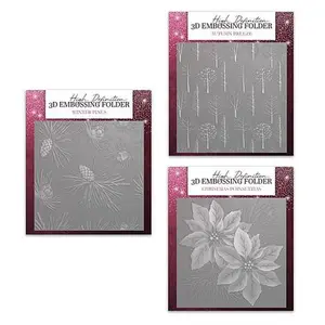 Crafts & Sewing Stamps By Me Fall, Christmas and Winter 3D HD Embossing Folder 3-pack