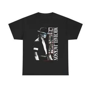 Michael Jackson Black or White Tee, King of Pop Music Legend Shirt Graphic Tee Heavy Cotton Tee Shirt, 100% Heavy Cotton Shirt