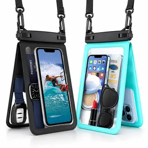 Waterproof Phone Pouch Crossbody Bag, PVC Touchscreen Dry Bag with Adjustable Shoulder Strap for Beach Pool Travel Cruise Water Sports Organiser