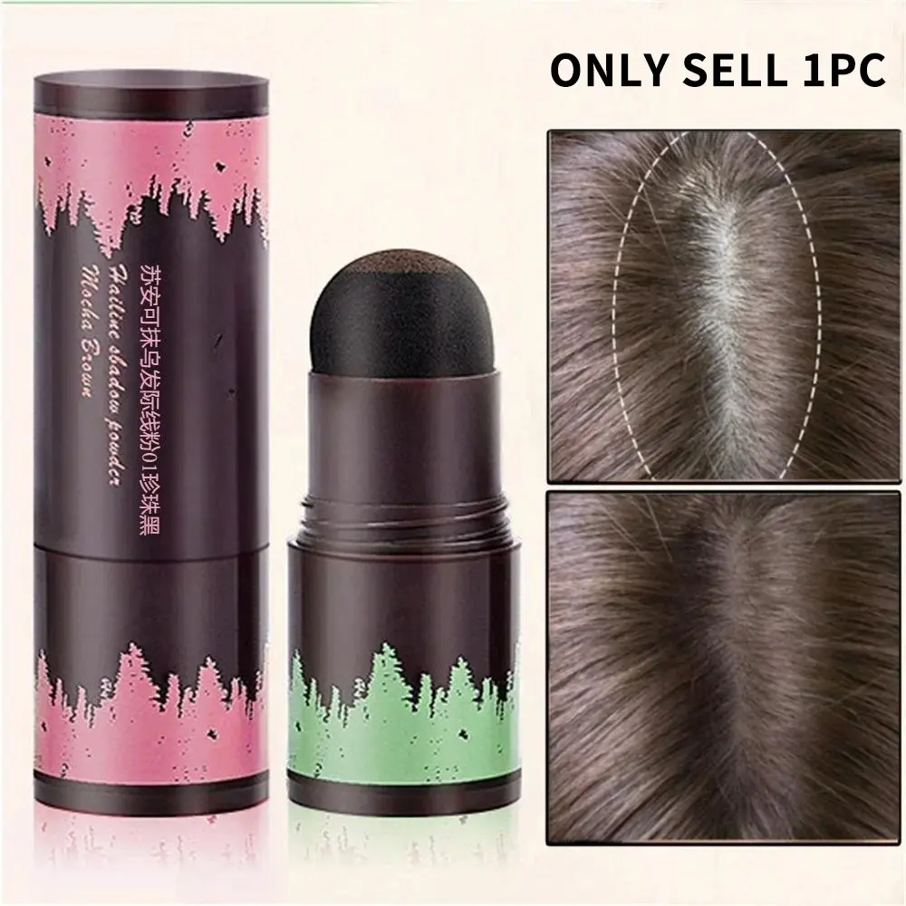 Hairline Contouring Shadow Powder Stick, Hairline Defining, Convenient Portable Natural Finish Instant Hairline Contour Stick With Sponge Tip, Hair Makeup For Women