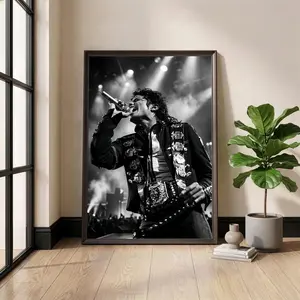 Michael Jackson Poster, King of Pop Print, Black White Music Art, Vintage Concert Photo, Retro Musician Decor, Pop Culture Wall Art