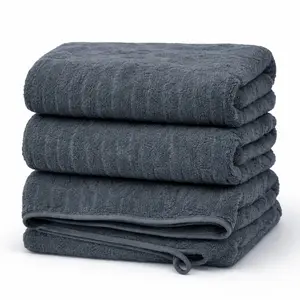 Oversized Microfiber Bath Towel Grey 500GSM Highly Absorbent Quick-dry Perfect for Family Use Bathroom Gym Hotel & Daily Use
