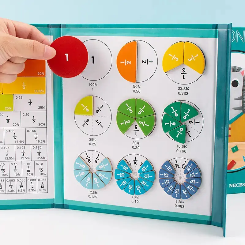 Magnetic Fraction Learning Board Set, Educational MathToy for Kids, Interactive Teaching Tool, Easy to Use,Perfect for Home Schooling, Math Learning Tools, MathTeaching Aid