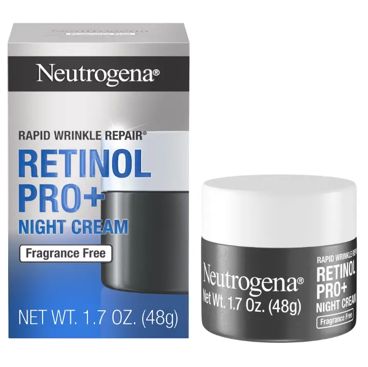 Neutrogena Rapid Wrinkle Repair Cream, Retinol Pro+ Night Moisturizer, 1.7 oz
