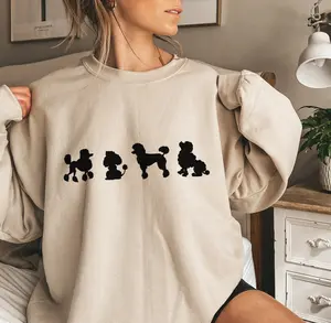 Poodle Sweatshirt, Poodle Sweater, Cute Dog Sweat Sweatshirt, Dog Lover Gifti