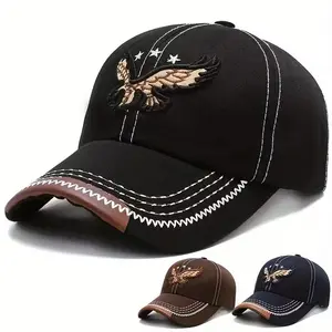 Embroidered Eagle Baseball Cap Adjustable Dad Hat Outdoor Truckers Hat