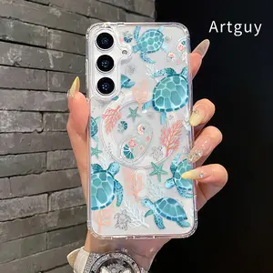 Cyan Turtle Advanced fashion giftMagnetic Case Compatible with Samsung Galaxy S24 Plus S25 Ultra S23 FE Ultra S22+ Shockproof Soft Premium Stylish Durable Protection Case