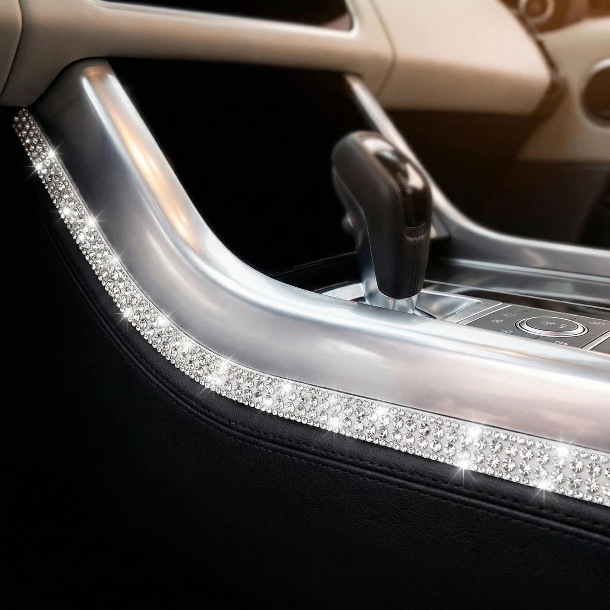 Car Decoration Rhinestone Strip, Self Adhesive Bling Crystal Diamond Trim, Waterproof Auto Interior Decor Accessories 32.8ft