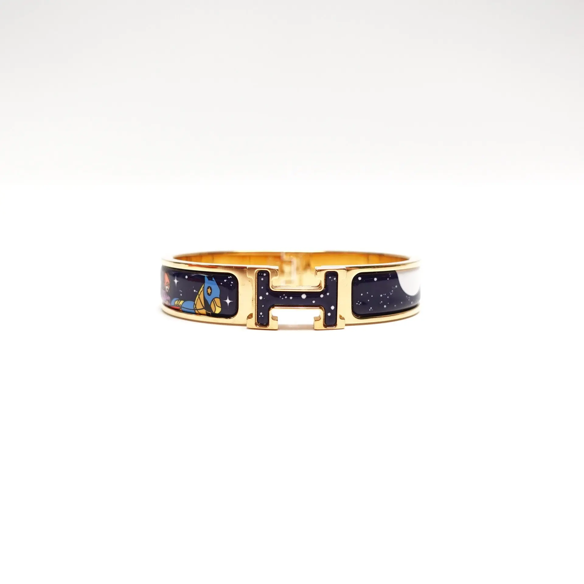 Pre-owned HERMÈS Clic H Black Enamel Bracelet T10429833
