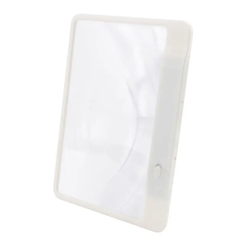 Plastic Portable Reading Aid for Small Animals, TV-Featured Full-Page Book Magnifier with Light, 3x Magnification, Optical Grade, Anti-Glare White
