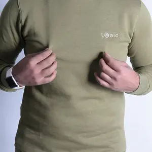 Logic Olive Green Long Sleeve Sweat-Shirt Menswear Top for Men - Soft & Comfortable Casual Wear