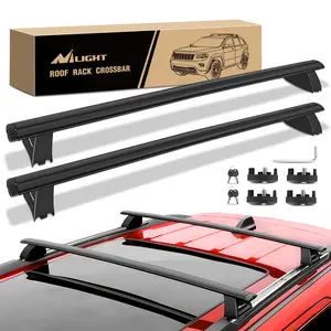 Nilight Adjustable Roof Rack Cross Bars Fit for Jeep Grand Cherokee 2011-2021 with Grooved Side Rails, Aluminum Crossbars with Anti-Theft Lock, 150lbs Load Capacity for Cargo Carrier, Kayak, Tent, Loadcapacity Roof Ladder Rack Car Trunk Storage