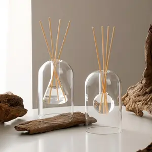 Transparent Glass Aromatherapy Bottle, 1 Count Modern Desktop Decorative Aromatherapy Scent Diffuser Bottle for Living Room Bedroom Office