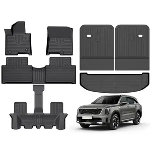 KELCSEECS Kia Sorento Hybrid 2021-2025 Floor Mats & Cargo Liners, All Weather Protection TPE Duty Non-Slip Custom Automotive, Front & Rear Row & Trunk Mats, Accessories, Waterproof, Easy Clean, Eco-friendly Material, Safe Durable, Perfect Fit