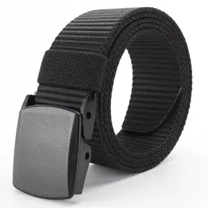 Men's Nylon Belt—Versatile Outdoor Canvas-Style Military Tactical Belt featuring a Sliding Plastic Adjustment Buckle. Crafted from durable nylon webbing, this belt is ideal for outdoor activities and offers a casual, laid-back style