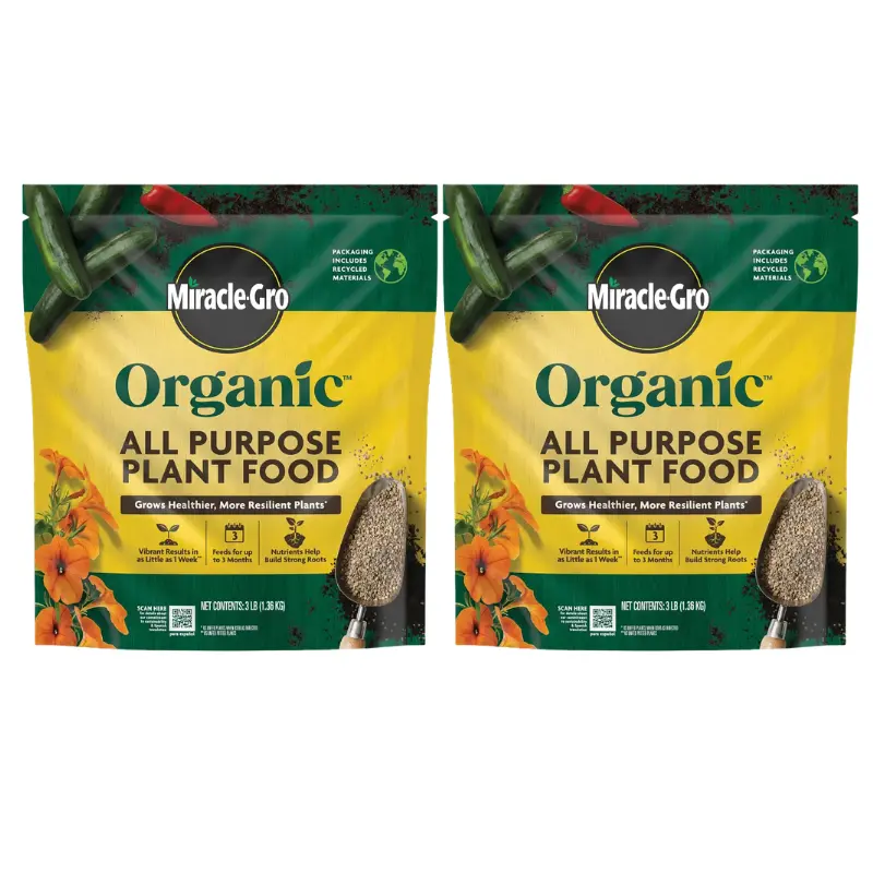 Miracle-Gro Organic All Purpose Plant Food, for Outdoor Container and In-Ground Plants, Feeds for up to 3 Months, OMRI Listed, 3 lb.