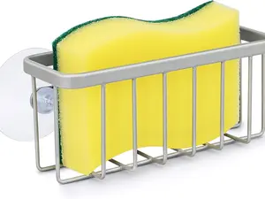 Sponge Holder for Kitchen Sink, Kitchen Sink Sponge Holder,Sink Caddy,Dish Soap Holder （Mat Silver）
