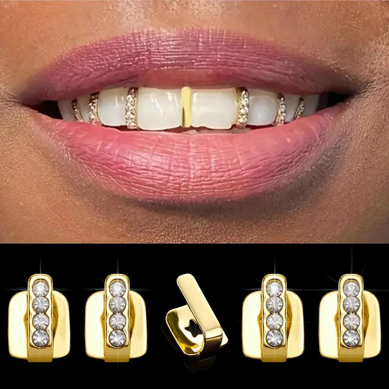 Single Vertical Bar Braces Five-Piece Set Hip-Hop Braces Halloween Teeth Accessories