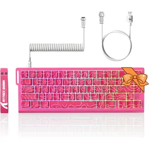 ATTACK SHARK X68 HE Rapid Trigger Mechanical Gaming Keyboard 60% Wired TKL with Adjustable Actuation,Hall Effect Magnetic Switch,8KHz Polling Rate,RGB Backlit,Top Mount for PC Mac Esport Gamer