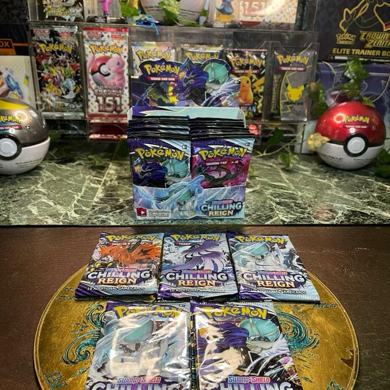 POKEMON: CHILLING REIGN 5 PACK BUNDLE ( 5 FACTORY SEALED BOOSTER PACKS FROM FACTORY SEALED BOOSTER BOXES)