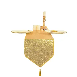 European Style Sequin Tassel Table Runner in Black Christmas Decorations Weddings Birthday Parties