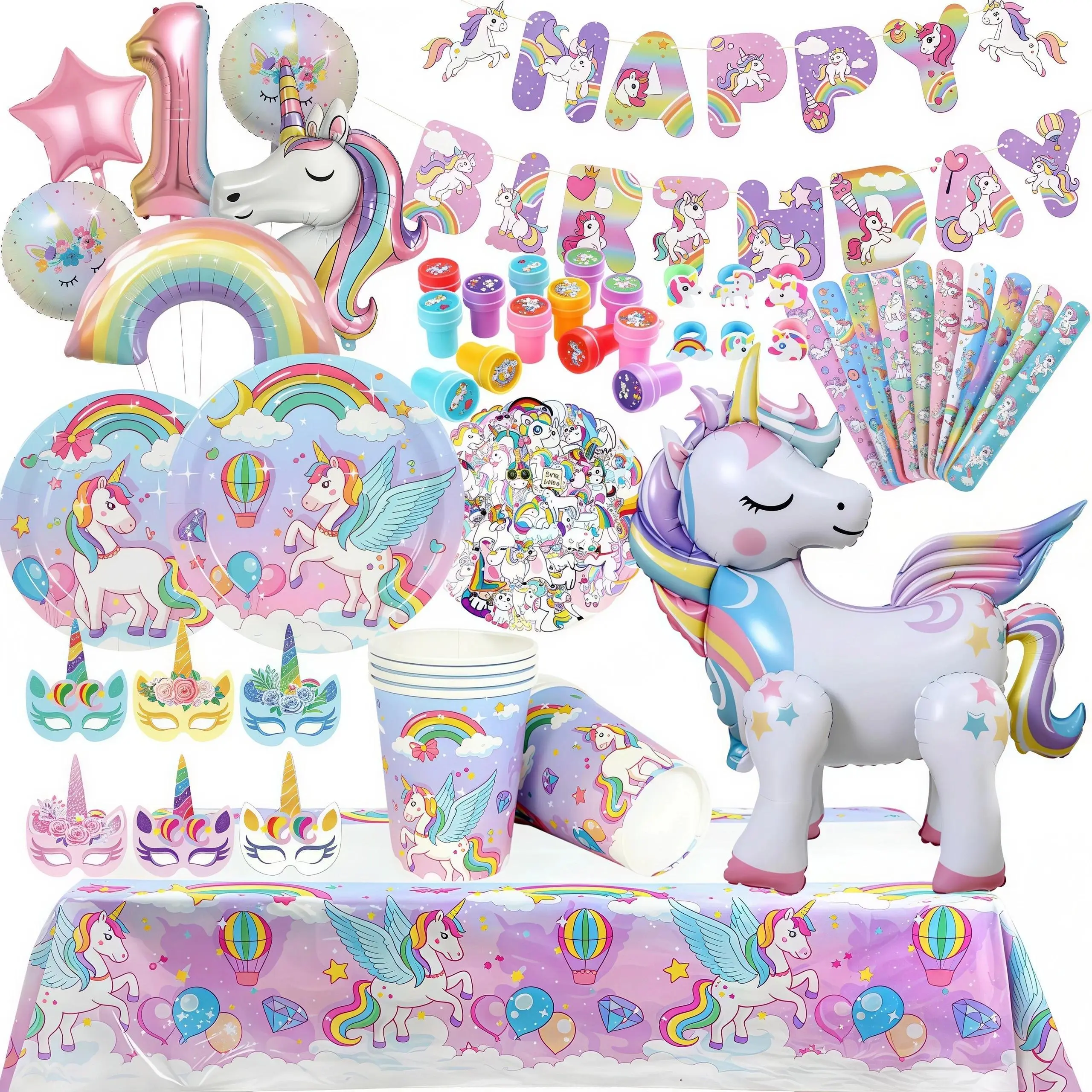 Unicorn Balloons Birthday Decoration Rainbow Unicorn Foil Balloon Party Supplies Room Decor Kids Girls Favor Baby Shower Globos