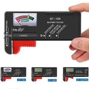 BT-168 Battery Tester, 1 Count Multifunctional Car Voltage Tester Car Battery Checker, Universal Battery Tester for AA AAA C D Button Battery
