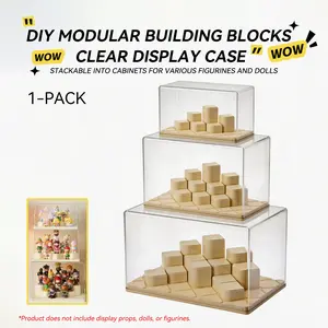Transparent DIY Block Storage Box, Dust-Proof Moisture-Resistant, Stackable, Ideal for Collectibles, Cosmetics, Jewelry Display
