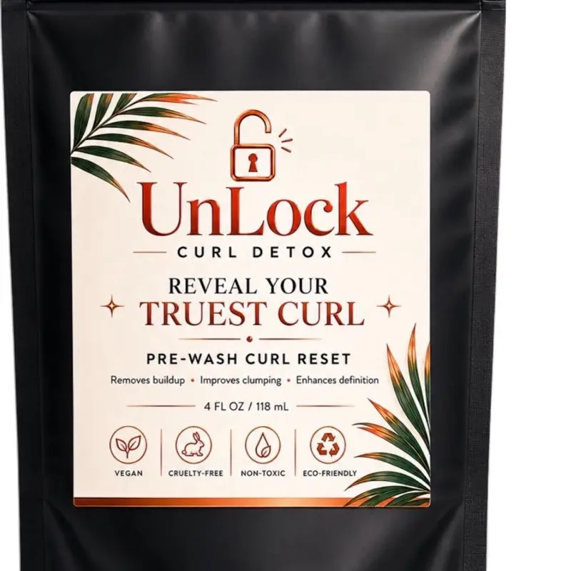 Unlock Curl Detox - All Natural Clay Hair Mask - Removes Buildup - Enhances Curl Definition - Reduces Frizz Smoothing Control Hair Mask
