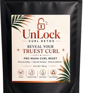 Unlock Curl Detox - All Natural Clay Hair Mask - Removes Buildup - Enhances Curl Definition - Reduces Frizz Smoothing Control Hair Mask