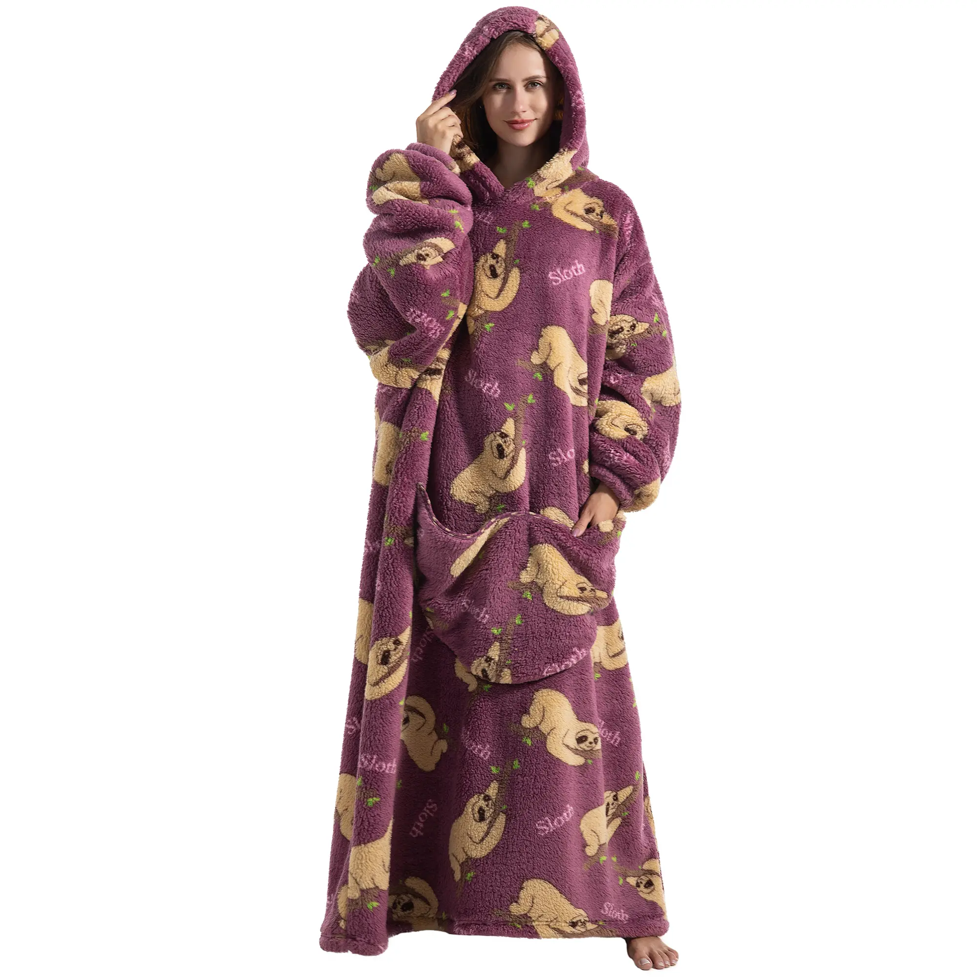 Msrlassn Oversized Wearable Blanket Hoodie Sleepwear Halloween as Gifts for Mom Women Girlfriend Men, Plus Size Wearable Blanket Hoodie for Women Men, 1Pcs Nightgown Loungewear Womenswear Sweatshirt Blanket with Pocket