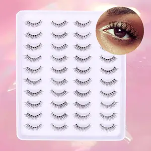 Natural Look Eyelashes Extensions, 20 Pairs Fluffy Wispy Lashes D Curl False Eyelashes, False Eyelashes for Women & Girls Eye Makeup Enhancement