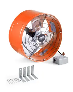 VEVOR Gable Mount Fan, 15 Inch Attic Exhaust Fan with Adjustable Thermostat & Outer Mesh, 1650 CFM House Ventilator Cools Up to 2360 Sq.Ft, Quiet Ventilation for Roof, Garage & Shop, Vibrant Orange