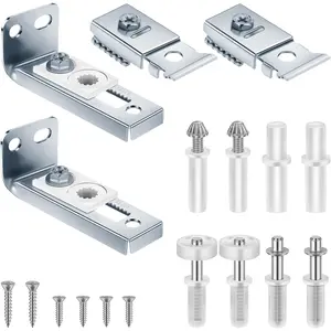 Bifold Closet Door Hardware Kit 2 Pack with Top/Bottom Bracket, Guide Wheel & Pivot, Replacement for 7/8" to 1" Bifold Door Track
