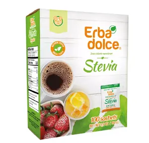 (Pack of 4 ) Erba Dolce Organic Stevia Box 100 Sachets Natural Sweetener Zero Calorie Sweetener