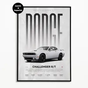 Dodge Challenger Poster Hyper Auto Poster, Super Auto Druck, Kunstdruck, Poster, Wohnkultur, Wanddekoration Decor Room
