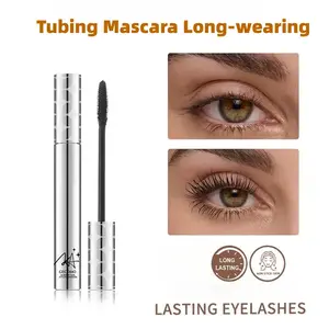 Black Metal Wand Tubing Mascara - Long-Wearing Lash Extension Effect Makeup Product, Built-In Curler Brush for Natural Curled Length, Ideal for Date Night, Great Gift for Makeup Lovers (Single Item), Makeup Products