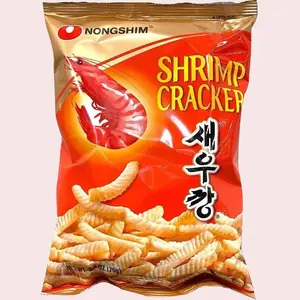 Nongshim Shrimp Crackers - 2.6oz/PK, Korea Product, Crispy Snack with Real Shrimp Flavor, Salt & Dried Garlic Onion Flavored, Classic Korean Snack