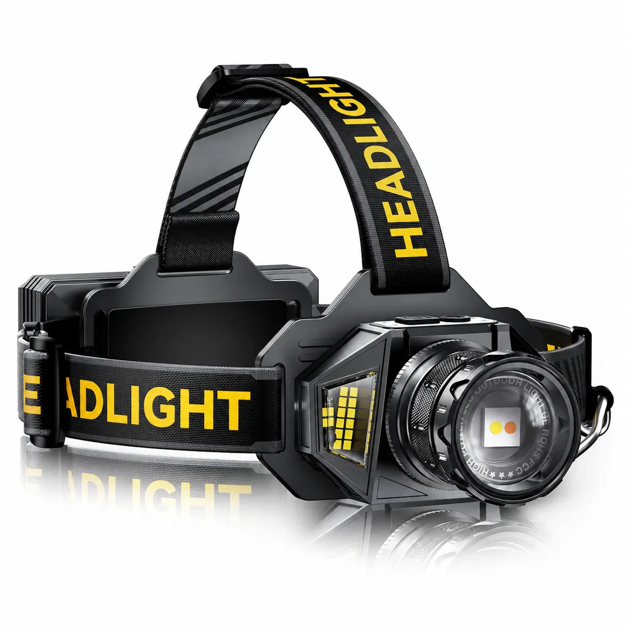 Rechargeable LED Headlamp with Red Light, 150000 High Lumens, Motion Sensor, 8 Modes, 60H Runtime, Zoomable,90° Adjustable, IPX4 Waterproof High-Power Flashlight for Camping & Hiking campingessentials long battery life