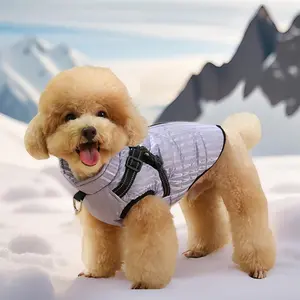 [Dog Winter Coat] Waterproof Dog Coat - Thermal Insulated Pet Jacket with Harness, Zipper Closure, Adjustable Strap, Machine Washable for Small to Medium Dogs - Pink/Blue/Gray/Black - Winter Coat for Cold Weather & Outdoor Walks, Durable Dogwear, Reinfor