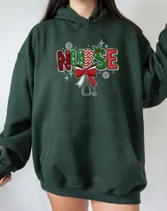 Matching Nurse Crew Christmas Hoodie – First Responder Sweatshirt for ER, Trauma, Bedside & CNA Teams – Holiday Shift Apparel warm pullover hoodie