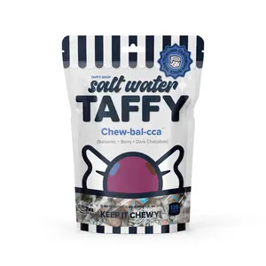 Taffy Shop, Chew-bal-cca Salt Water Taffy - Balsamic Berry & Dark Chocolate Soft & Chewy Candy