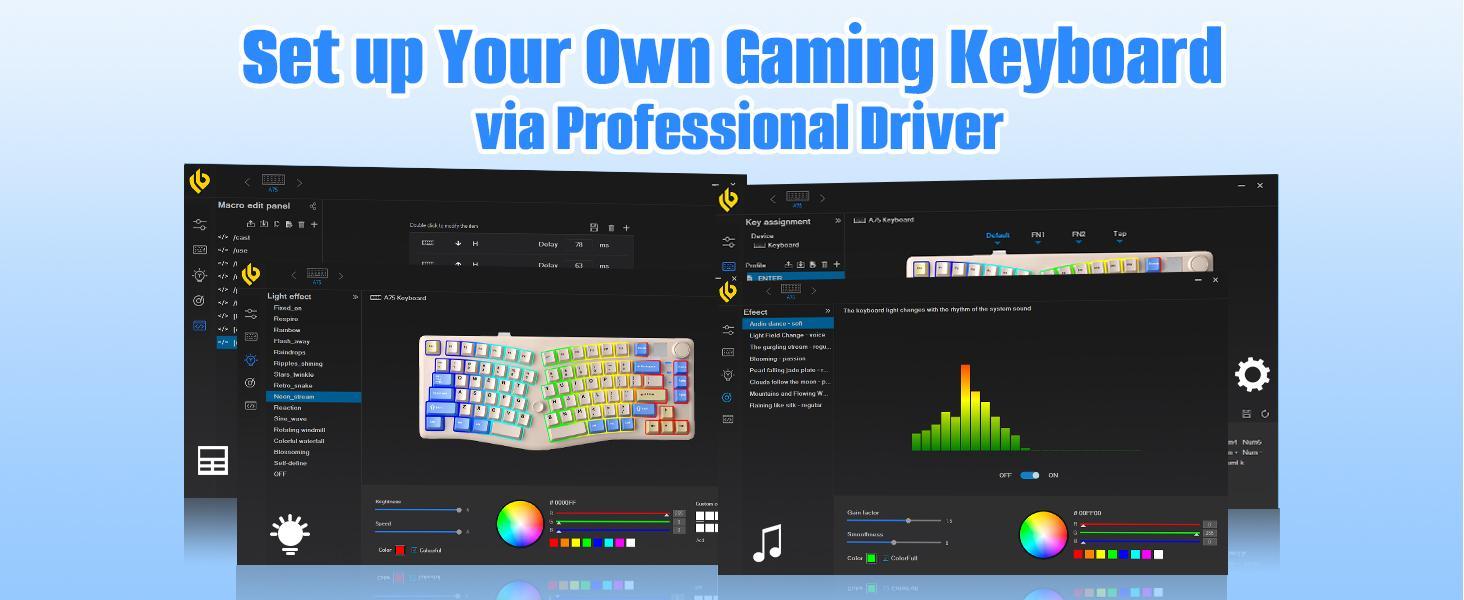 【NEW】LEOBOG*AULA Alice Keyboard, Bluetooth/2.4G Wireless/Type-C Ergonomic Pink Creamy Keyboard with RGB Functional Knob Joystick, 75% Layout Hot-Swappable Custom Keyboards for Win Mac Xbox PC Gamer