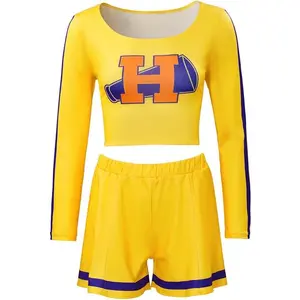 Buffy The Vampire Slayer Cosplay Costume Buffy Cheerleader Costumes Cheerleading Uniforms Crop Top Pants Outfit