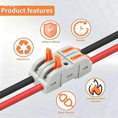 Lever Wire Connectors Kit, 50Pcs Quick Electrical Wire Connectors, 28-12AWG Reusable Push-in Wire Terminals for Home Wiring Automotive